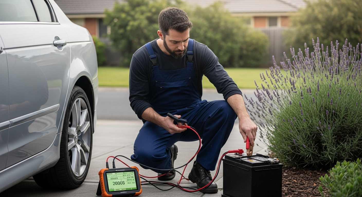 Mobile electrical mechanic testing battery