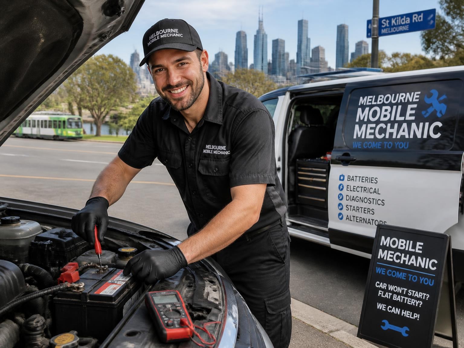 Mobile mechanic providing roadside car assistance near Melbourne