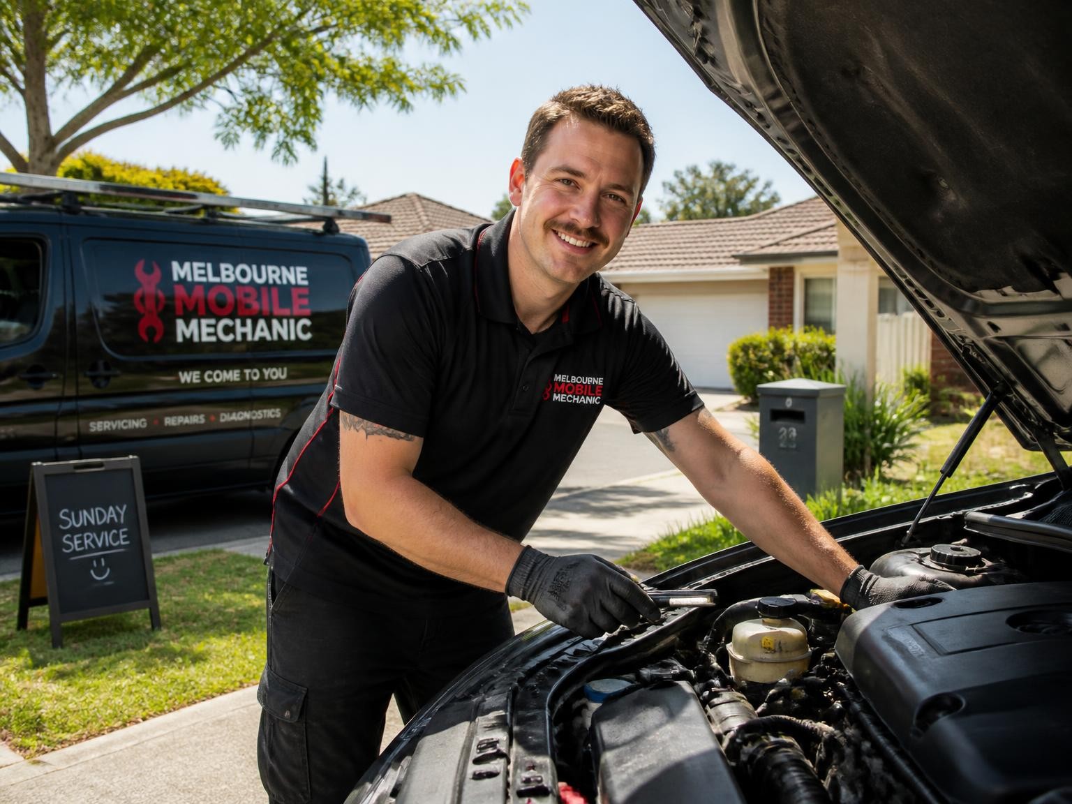 Mechanic providing Sunday car repairs at a Melbourne home
