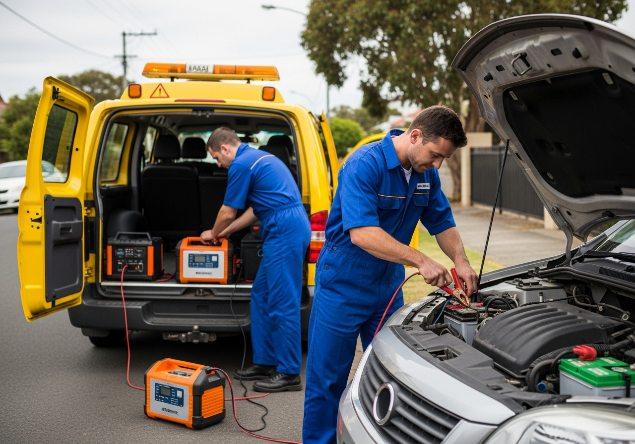 Battery jump-start roadside