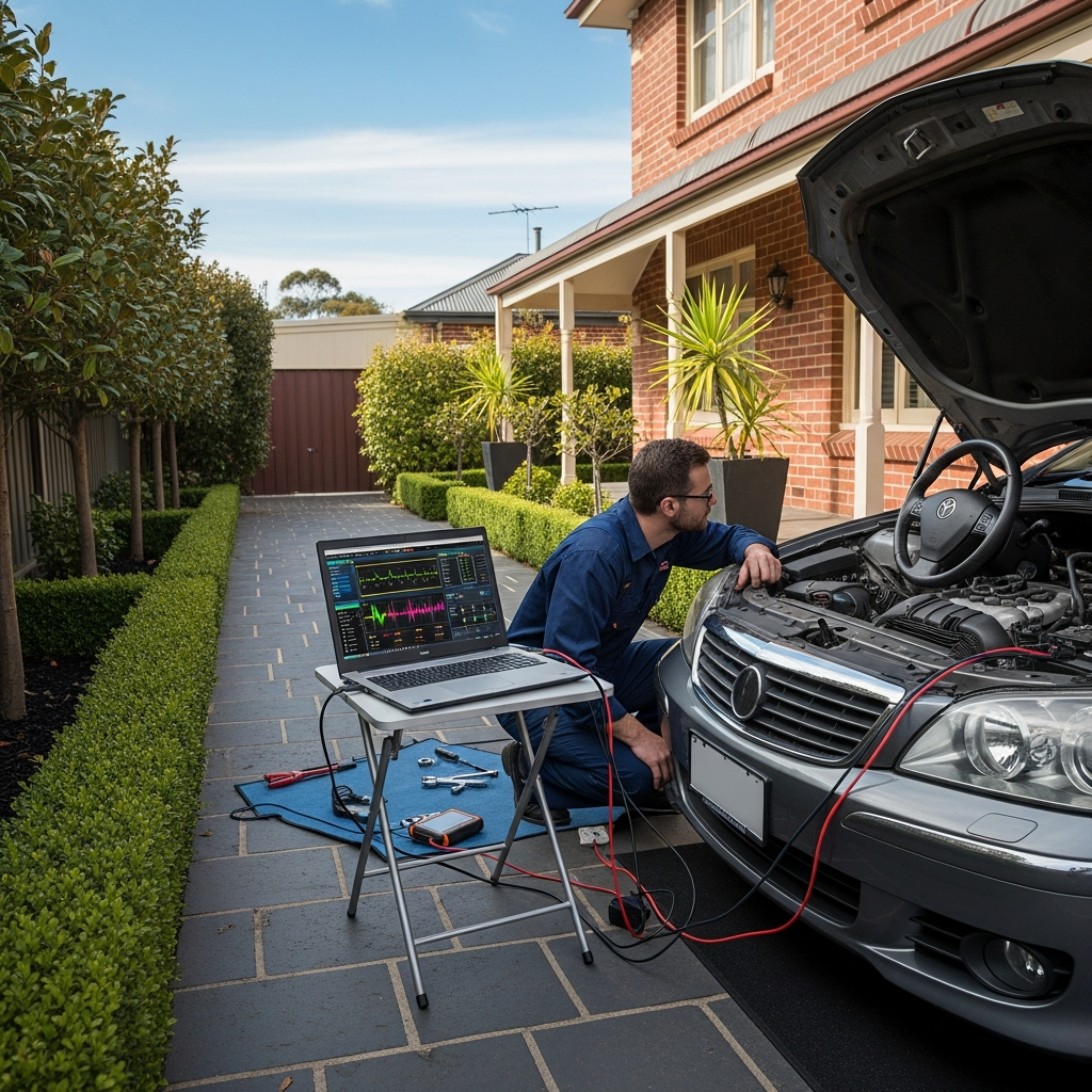 Mechanic diagnostics laptop