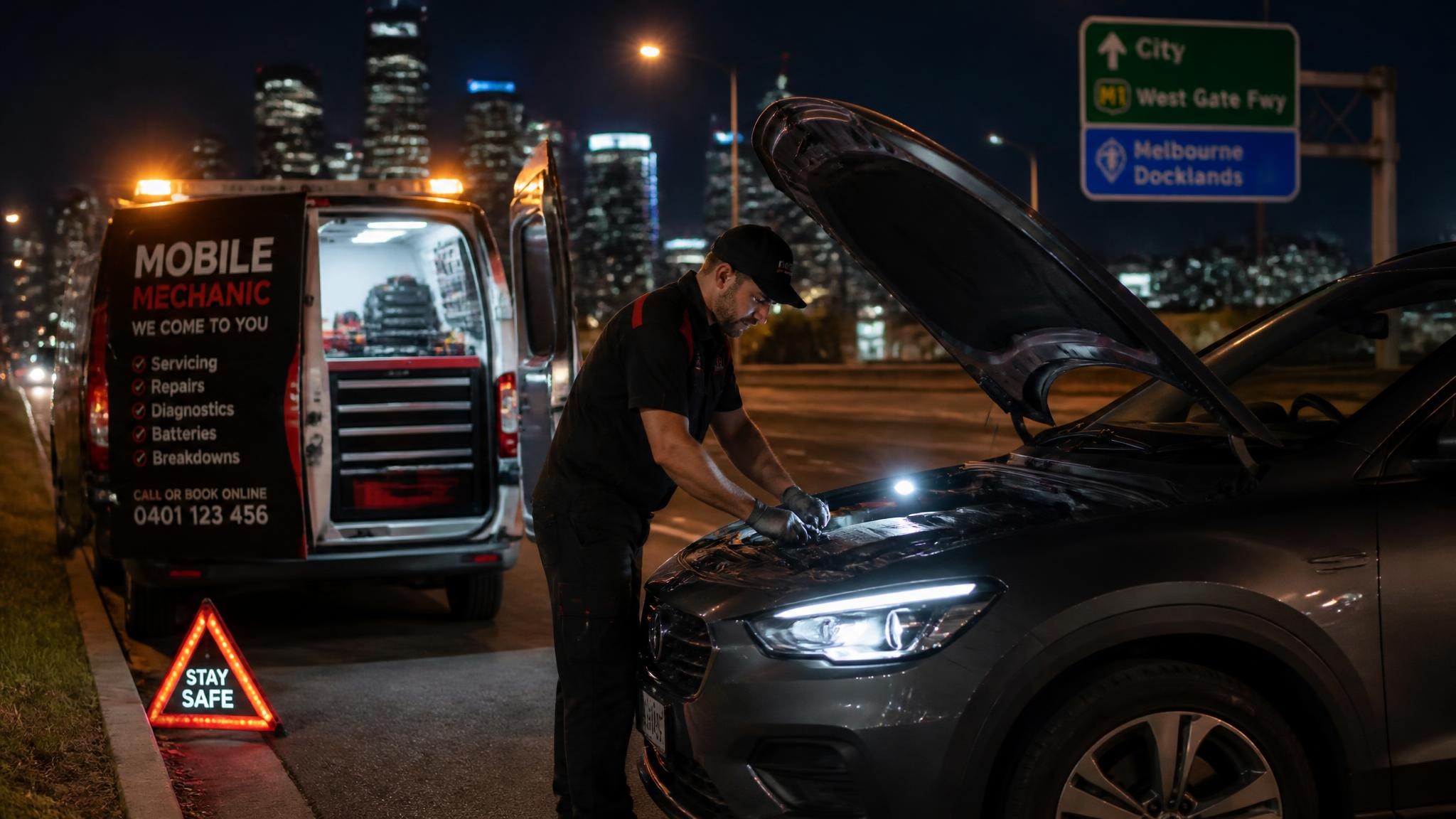 24/7 mobile mechanic breakdown service in Melbourne