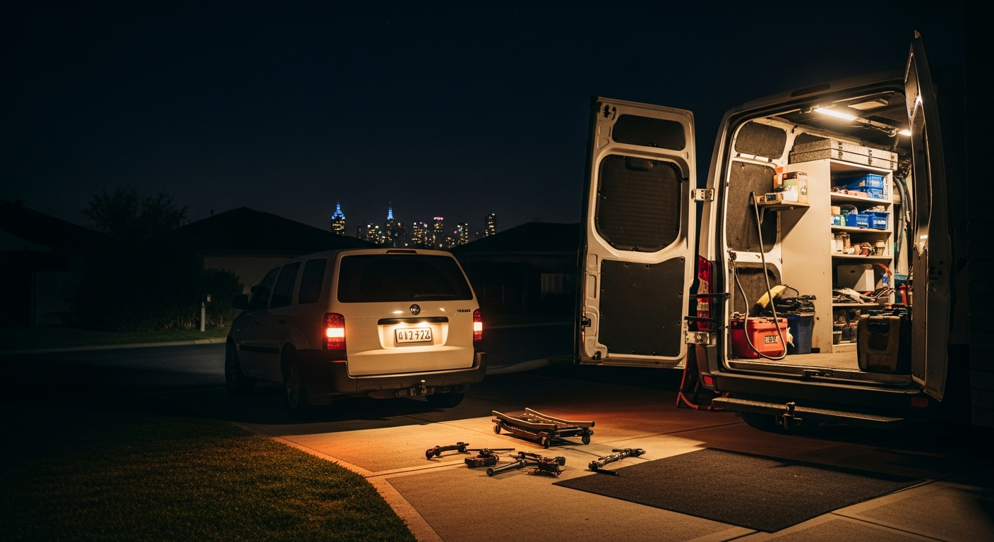 24 hours mobile mechanic Melbourne at night