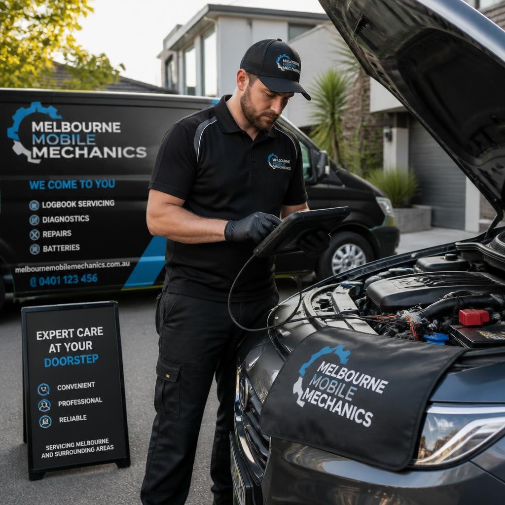 Mobile mechanic diagnosing a car onsite in Melbourne