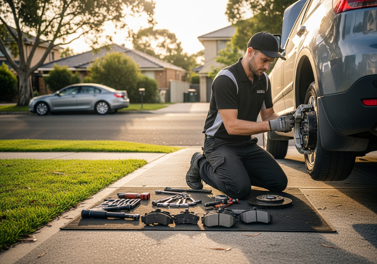 Brake pad replacement onsite Melbourne