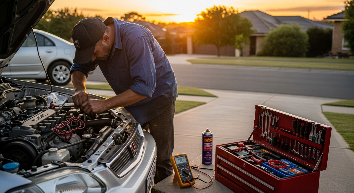 Driveway car repair mechanic